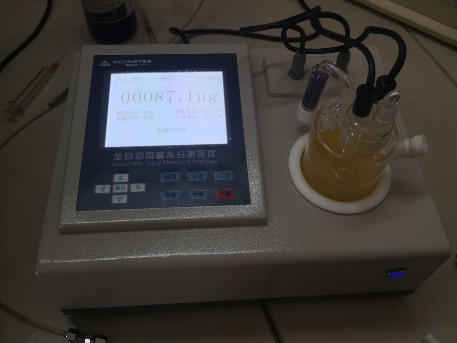 WKT-A3展望型卡尔费休微量水分测定仪在江西人民输变电有限公司的应用案例 客户现场